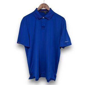 RLX RALPH LAUREN Golf Performance Polo Shirt Blue Branded Size Large 23x30